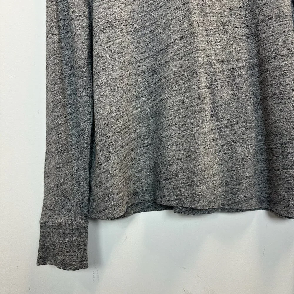 J.Crew Knit Goods Grey Heather Henley Long Sleeve Shirt Medium Slim